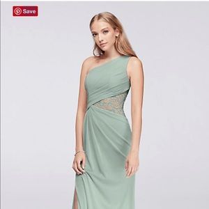 David’s bridal meadow one shoulder F19419 size 10